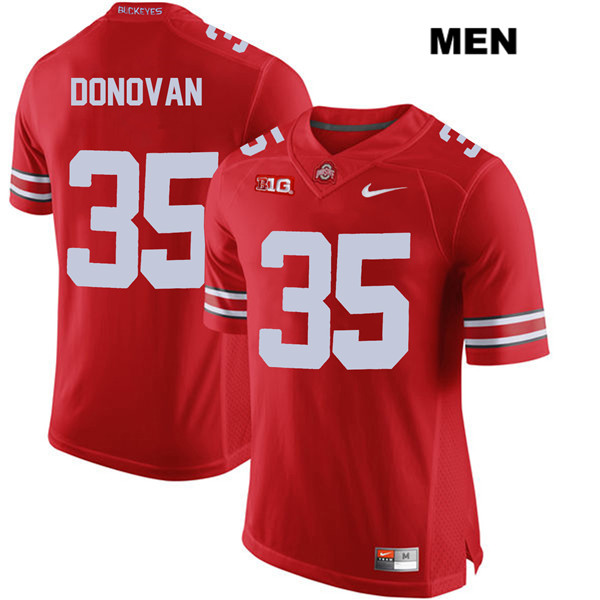 Ohio State Buckeyes Men's Luke Donovan #35 Red Authentic Nike College NCAA Stitched Football Jersey OP19V56CN